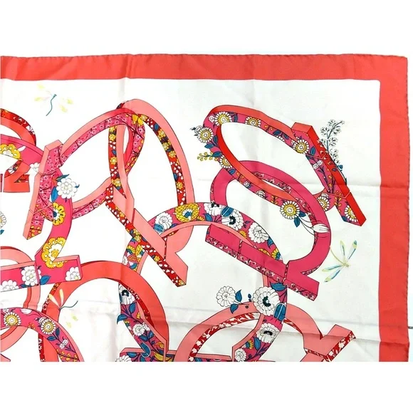 Salvatore Ferragamo Floral Pink and Red Scarf - Picture 4 of 8